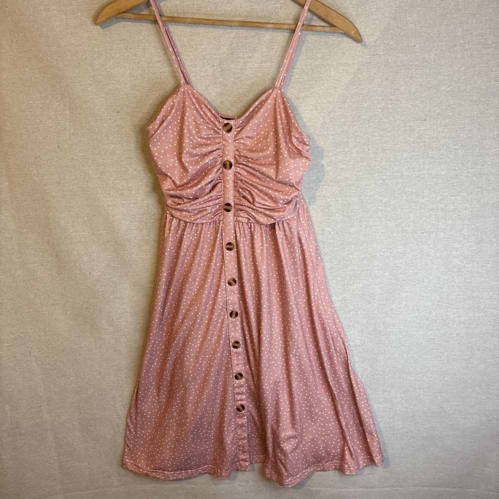 Drimmaks Womens Polka Dot Dress Small Cottagecore Sundress‎ Pink Feminine Flirty - Picture 9 of 9